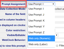 prompt assignment dropdown