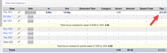 decimal entry on time card